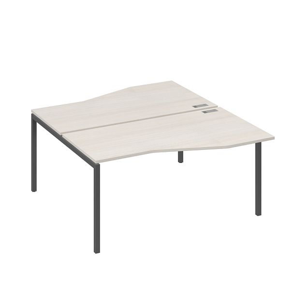 Станция со столами Техно эргономичными (2х160) каркас DUE A4 А4 Б2 191 БП дуб / металлокаркас антрацит - Вид 1