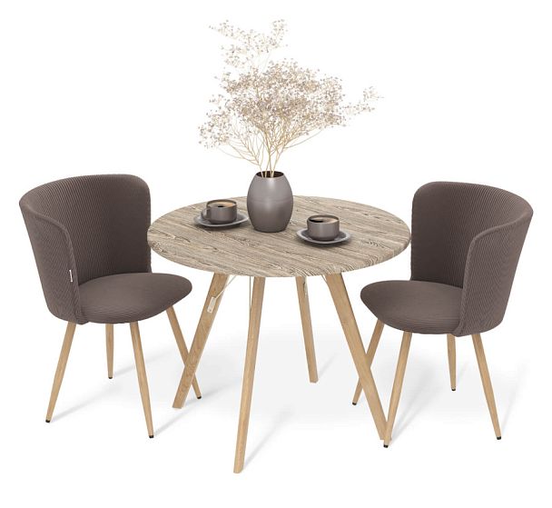 Обеденная группа Sheffilton SHT-DS308 арон/кофе мокко/прозрачный лак/черный муар - Вид 1