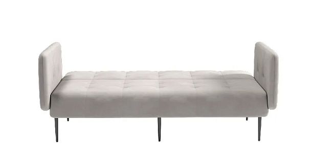 Monaco диван-кровать прямой с подлокотниками, трехместный, велюр серый Velutto 52 - Вид 5