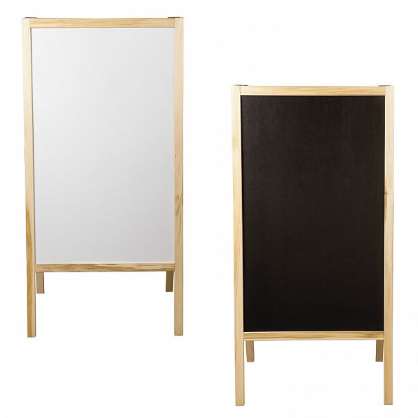 Доска-штендер двусторонняя для мела и магнитно-маркерная (54х109 см), черная/белая, STAFF, 236889 - Вид 3