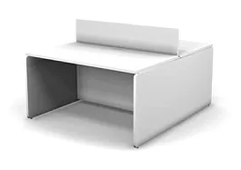 RAC009-14x16 ACCORD Двусторонний бенч 2 места, экран, без заглушек 1400х1600х735 Белый премиум - Фото предпросмотра