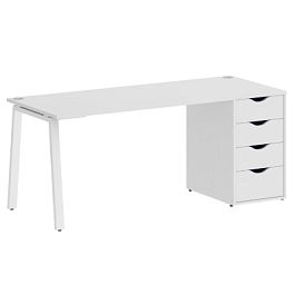 Home Office Стол письменный VR.SP-3-178.4.A Белый/Белый металл 1780*720*750 - Фото предпросмотра