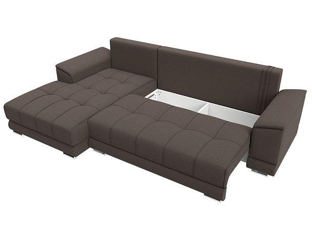 Диван угловой НордСтар левый угол Рогожка коричневый - Вид 7