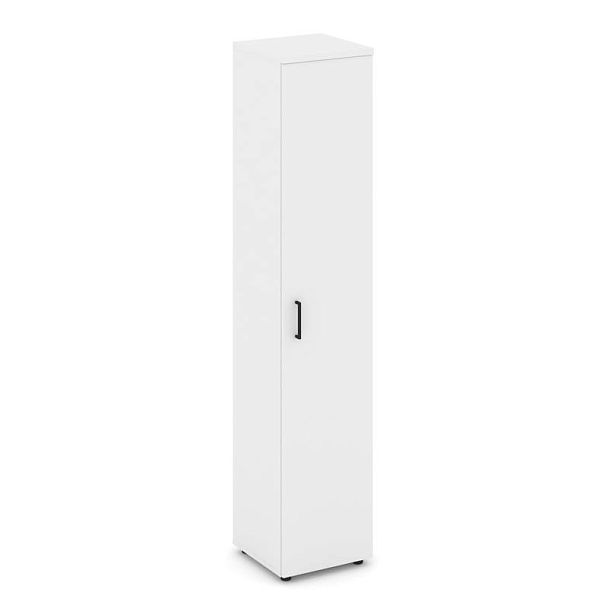 Стайл Проджект Шкаф высокий узкий унив. SN.STU-108 Белый/Черный Ручки 400*400*1982 - Вид 1