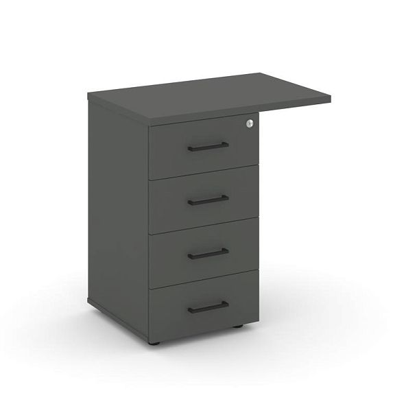 Стайл Проджект Тумба приставная SN.TPP-002 Антрацит/Черный Ручки 416/700*460*750 - Вид 1