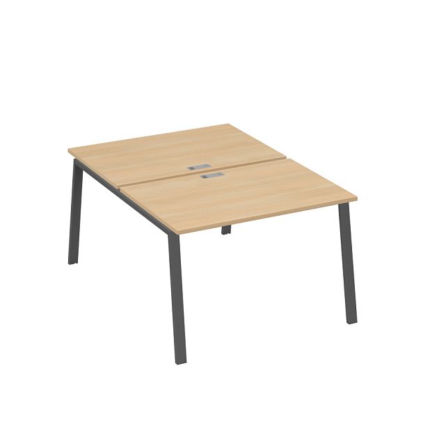 Станция (2х120) рабочая с металлокаркасом TRE A4 А4 Б3 176  БП натуральный дуб / металлокаркас антрацит - Вид 1