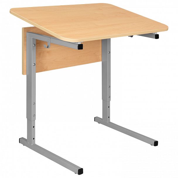 Стол-парта СУТ.54-01, одноместный, регулируемый угол, серый каркас, ЛДСП клён, гр.4-6 - Вид 2
