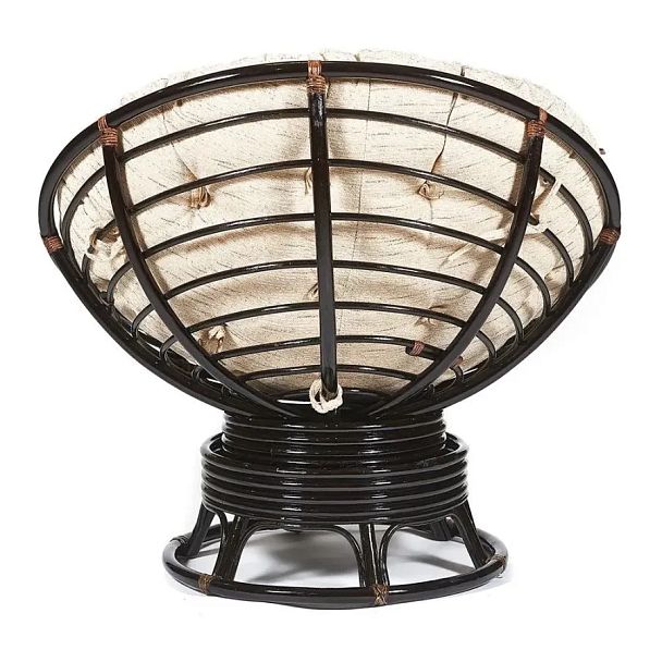 Кресло-качалка Папасан/Papasan (W 23/01 B) /с подушкой/Antique brown (античный черно-коричневый) - Вид 5