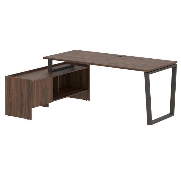 Стол с тумбой EVCT 19814 Дуб Денвер темный/Мокко 1960х1400х750 EDIS - Вид 1