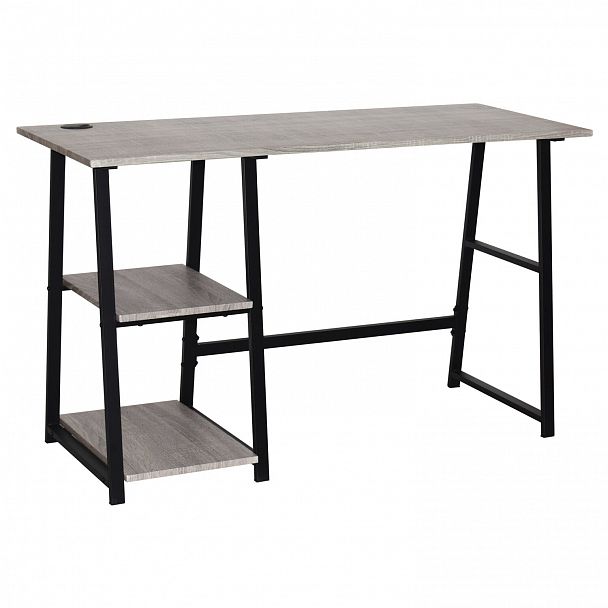 Стол на металлокаркасе BRABIX "LOFT CD-006", 1200х500х730 мм, 2 полки, цвет дуб антик, 641225 - Вид 3