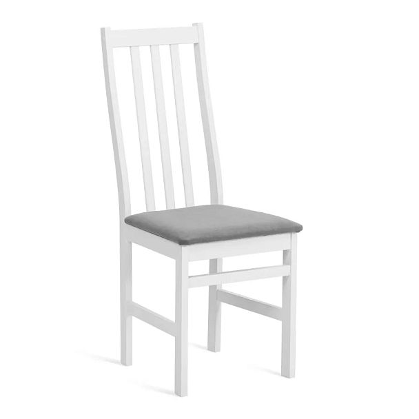 Стул Свиден/Sweden, Многослойный березовый шпон, white/велюр серый - Вид 1