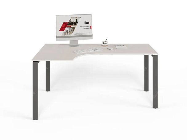 UNITY РМСУ9-16L ДУБ МОЛОЧНЫЙ Стол на металлокаркасе угловой левый 1600х900х750 - Вид 2