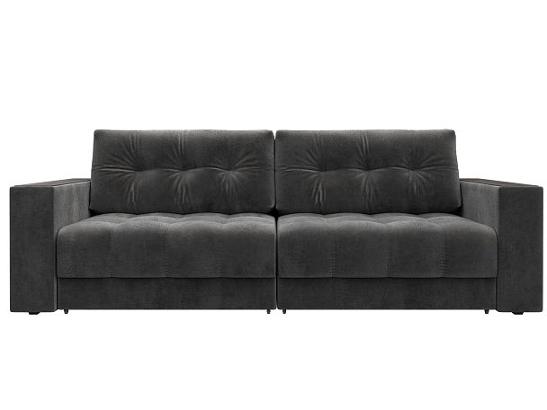 Диван прямой с декором Лига-049 НПБ Велюр серый - Вид 2