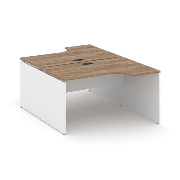 Стайл Проджект Рабочая станция эргоном. SN-D.DRPA-001 Дуб Табак/Белый/Черная Заглушка 1380*1232/1992 - Вид 1