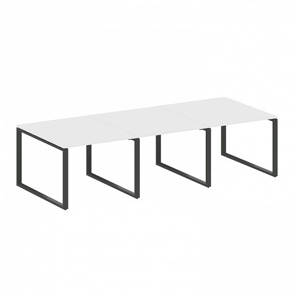 Стол для переговоров "Metal System" БО.ПРГ-3.1 белый/антрацит - Вид 1