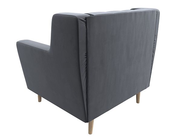 Кресло Брайтон Люкс (полностью велюр серый) - Вид 6
