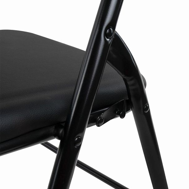 Стулья складные BRABIX "Golf CF-007", КОМПЛЕКТ 4шт., черный каркас, кожзам черный, 533032 - Вид 13