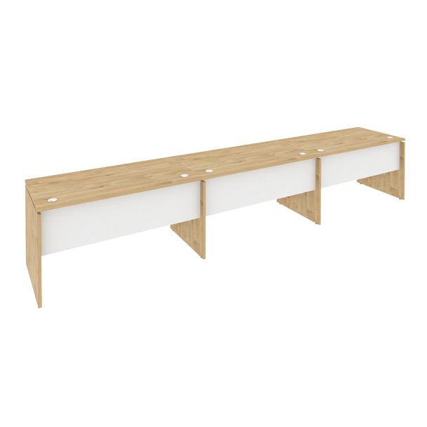 Onix Рабочая станция O.RS-3.3.7 Тиквуд светлый/Белый бриллиант 4140*720*750 - Вид 1