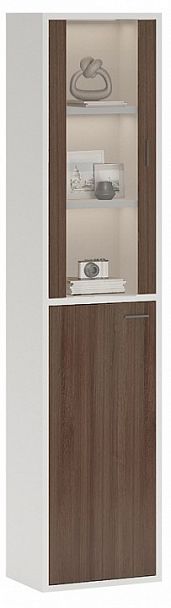 Шкаф-витрина Домино СУ(ш1в2)+1ФГ+1ФС Белый/Шамони - Вид 2