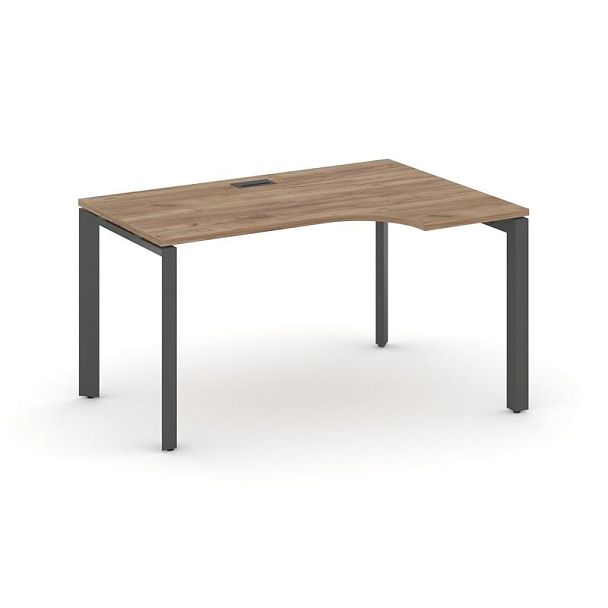 Style Project Next Стол рабочий эргономичный SN-59P.SPA-011(R) Дуб Табак/Металл Антрацит/Черный Заглушка 1380*700/980*750 - Вид 1