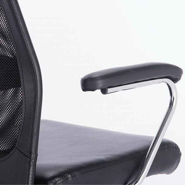 Кресло офисное BRABIX "Flight EX-540", хром, экокожа, сетка, черное, 531850 - Вид 8