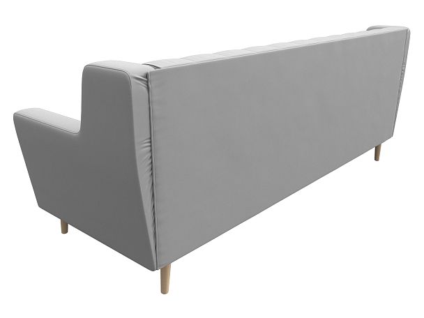 Прямой диван Брайтон 3 Люкс (полностью экокожа белая) - Вид 6