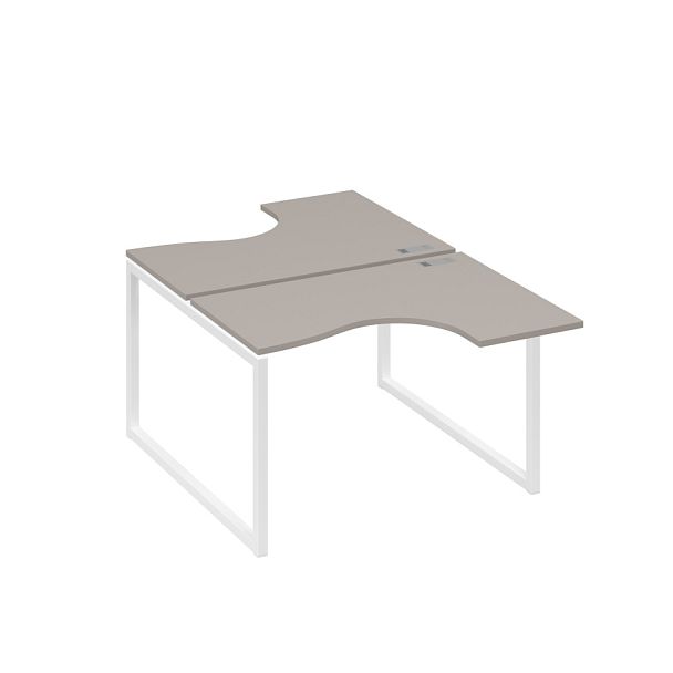 Рабочая станция эргономичная Классика каркас QUATTRO (2х120) A4 А4 Б4 180 БП мокко премиум / металлокаркас белый - Вид 1
