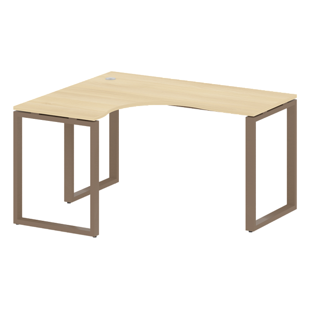 Metal System Стол криволинейный левый на О-образном м/к БО.СА-3 (L) Акация/Мокко металл 1400*1200*750 - Вид 1