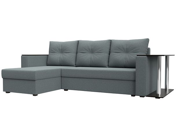 Диван угловой Атланта Лайт левый угол Рогожка серый - Вид 1