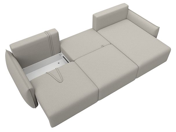 Диван угловой Лига-051 НПБ Лонг угол универсальный Рогожка бежевый - Вид 8