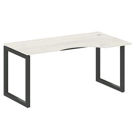 Metal System Quattro Стол криволинейный правый на О-образном м/к 50БО.СА-1 (R) Дуб наварра/Антрацит металл 1600*900*750 - Фото предпросмотра