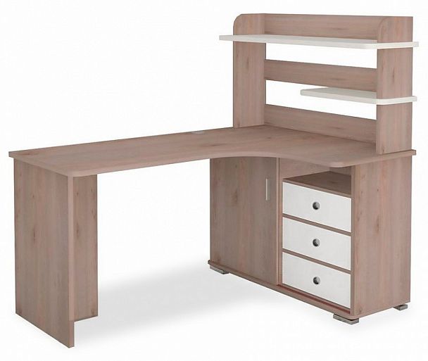 Стол компьютерный Домино СР-165 Белый/Нельсон правый - Вид 1