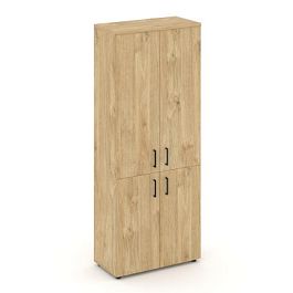 Стайл Проджект Шкаф высокий широкий SN.STS.E-104 Тиквуд Светлый/Черный Ручки 796*400*1982 - Фото предпросмотра