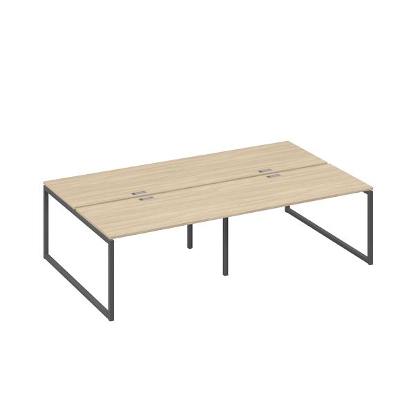 Рабочая станция на металлокаркасе QUATTRO (4х140) A4 А4 Б4 177-2 БП дуб скандинавский / металлокаркас антрацит - Вид 1