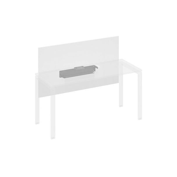 Экран настольный фронтальный большой для стола 160 с кабель-каналом A4 А4 Б 838 БП белый премиум / металлокаркас антрацит - Вид 1