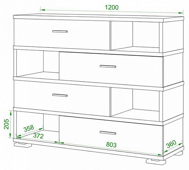 Тумба комбинированная Домино СБ-40/4-ПВК Венге - Вид 2