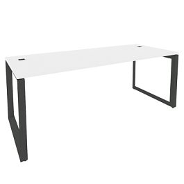 Onix Direct Стол рабочий руководителя на О-образном м/к O.MO-SRR-6.8 Белый бриллиант/Антрацит металл 1980*800*750 - Фото предпросмотра