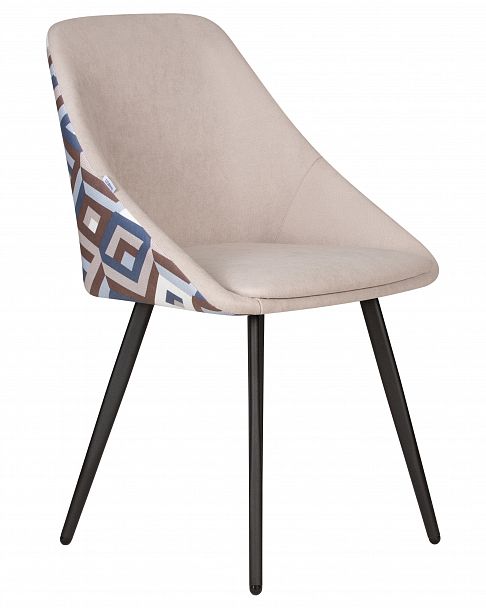 Стул обеденный DOBRIN MARKUS (ЭМАЛЬ ЧЕРНЫЙ МУАР ткань Candy Silver+Escada Ocean) - Вид 2