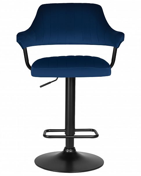 Стул барный DOBRIN CHARLY BLACK (синий велюр (MJ9-117)) - Вид 6
