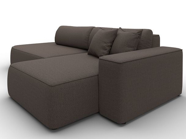 Диван угловой Лига-065 БП угол правый Рогожка коричневый - Вид 3