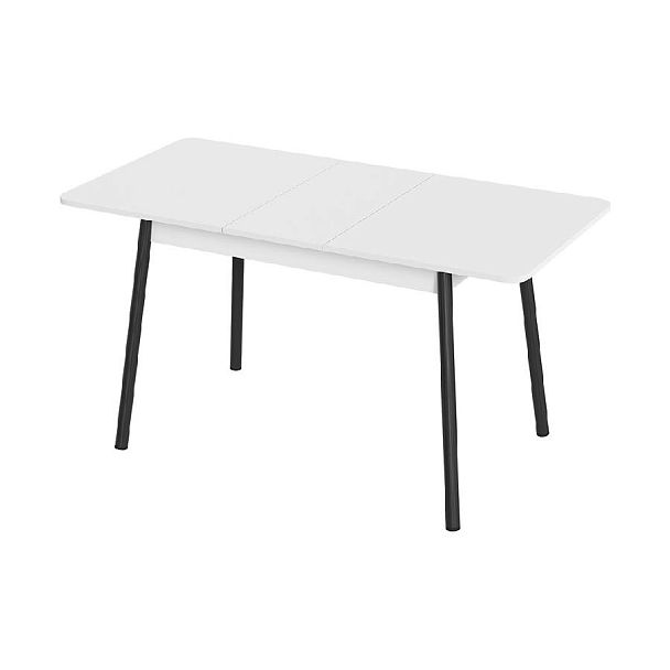 Стол Лион 2 ЛДСП (Подстолье косое черное) НЕ ВЫБИРАТЬ Белый матовый - Вид 2