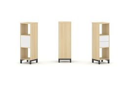 Стайл Проджект Набор стеллажа 1 сторон., 3 яр. SN.NS-311 Акация Лорка/Белый/Металл Антрацит 387*400* - Фото предпросмотра