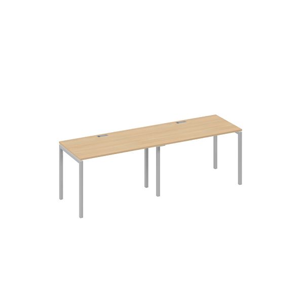 Рабочая станция на каркасе DUE (2х120) металл A4 А4 С2 013-2 БП натуральный дуб / металлокаркас серый - Вид 1
