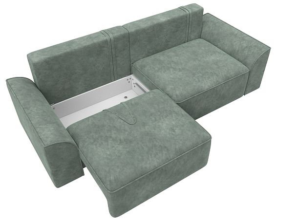 Диван прямой Лига-048 НПБ Велюр зеленый - Вид 7