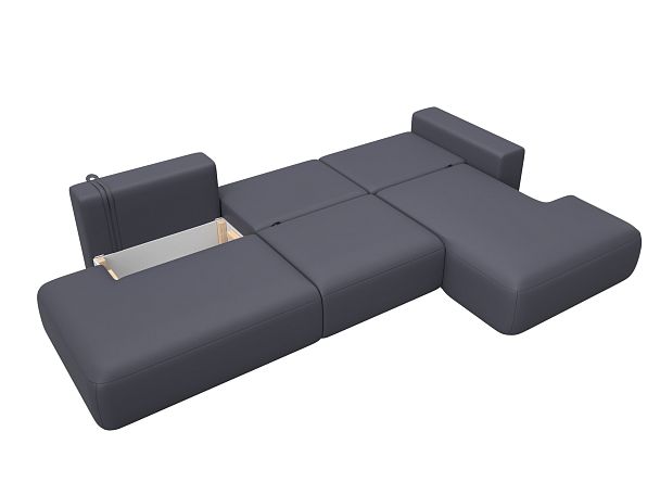 Диван угловой Лига-036 НПБ Модерн Лонг правый угол Экокожа серый - Вид 9