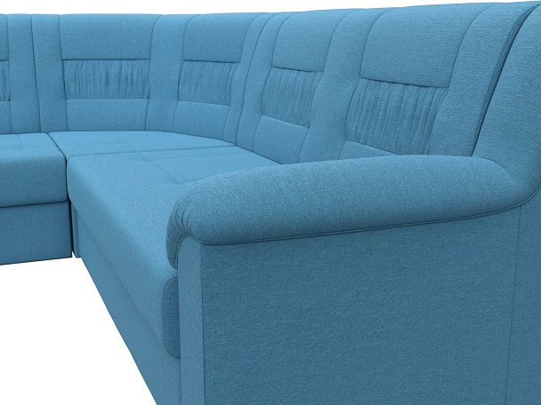 Диван угловой Карелия левый угол Рогожка голубой - Вид 4
