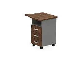 БЕРЛИН / BERLIN Тумба приставная правая 770х670х740 Орех Вармия/Серый - Фото предпросмотра