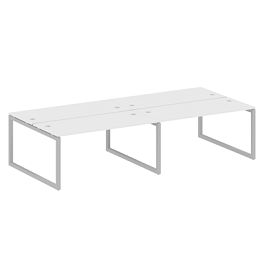 Metal System Quattro Р. ст. на 4 раб. места на О-образном м/к 50БО.СМ-4.4 Белый/Серый металл 3200*1475*750 - Фото предпросмотра