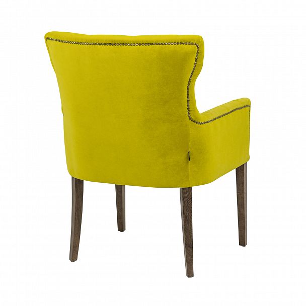 Кресло Байрон, флок Emmanuelle Lux lime, старинный орех - Вид 4