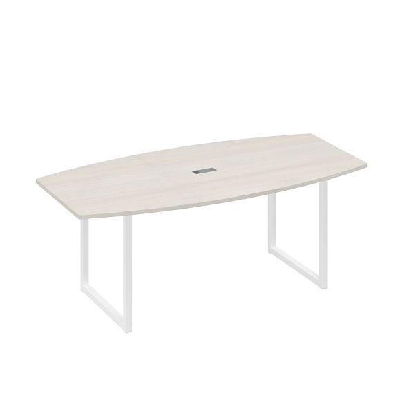 Стол переговорный 200 с металлокаркасом QUATTRO A4 А4 Б4 113 БП дуб / металлокаркас белый - Вид 1